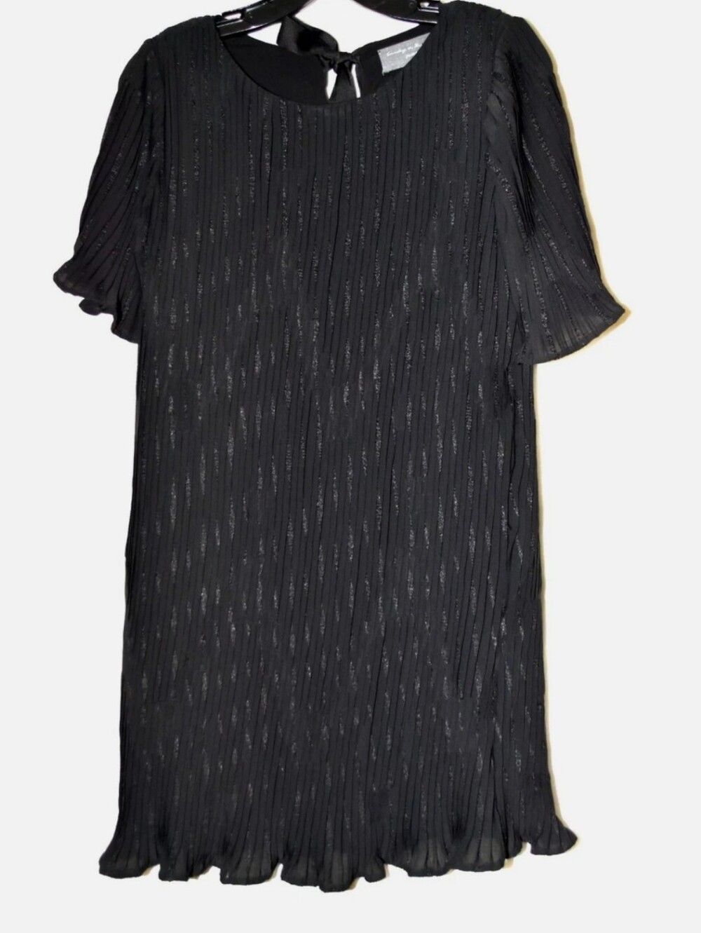 ANTHROPOLOGIE Sunday in Brooklyn Black Pleated Ribbon Bow Dress NWT SP